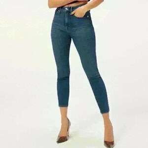 Good AMERICAN Good Waist High Waist Crop Skinny Jeans In Blue798 Size 10/30